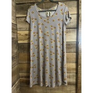 Matilda Jane Womens Lavender Gray Floral Print Modal T-Shirt Dress Size S